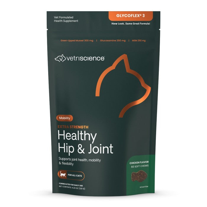 Extra Strength Healthy Hip & Joint (GlycoFlex 3) Soft Chews for Cats, 60ct