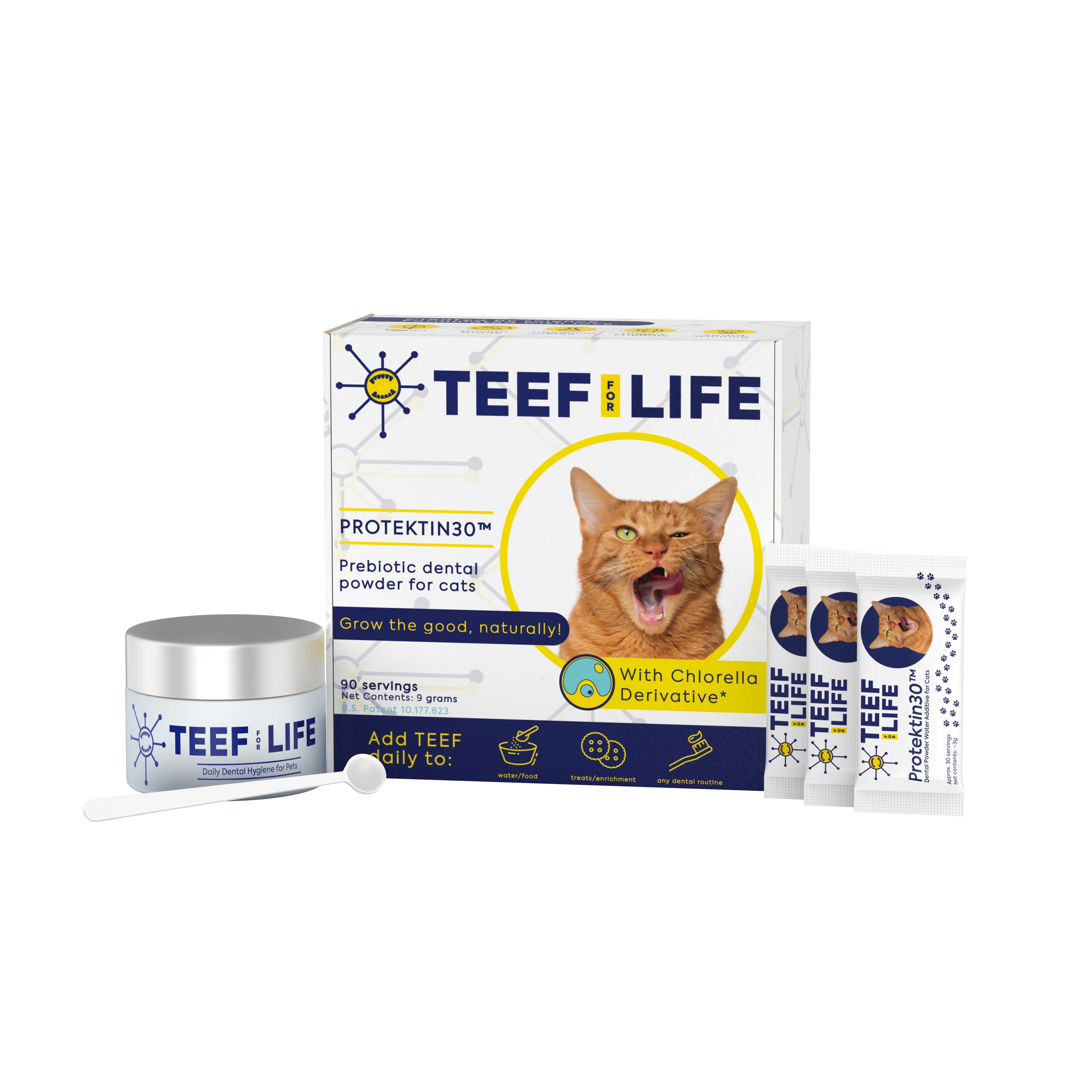 TEEF for Life Protektin30 Kit: Prebiotic Dental Powder for Cats