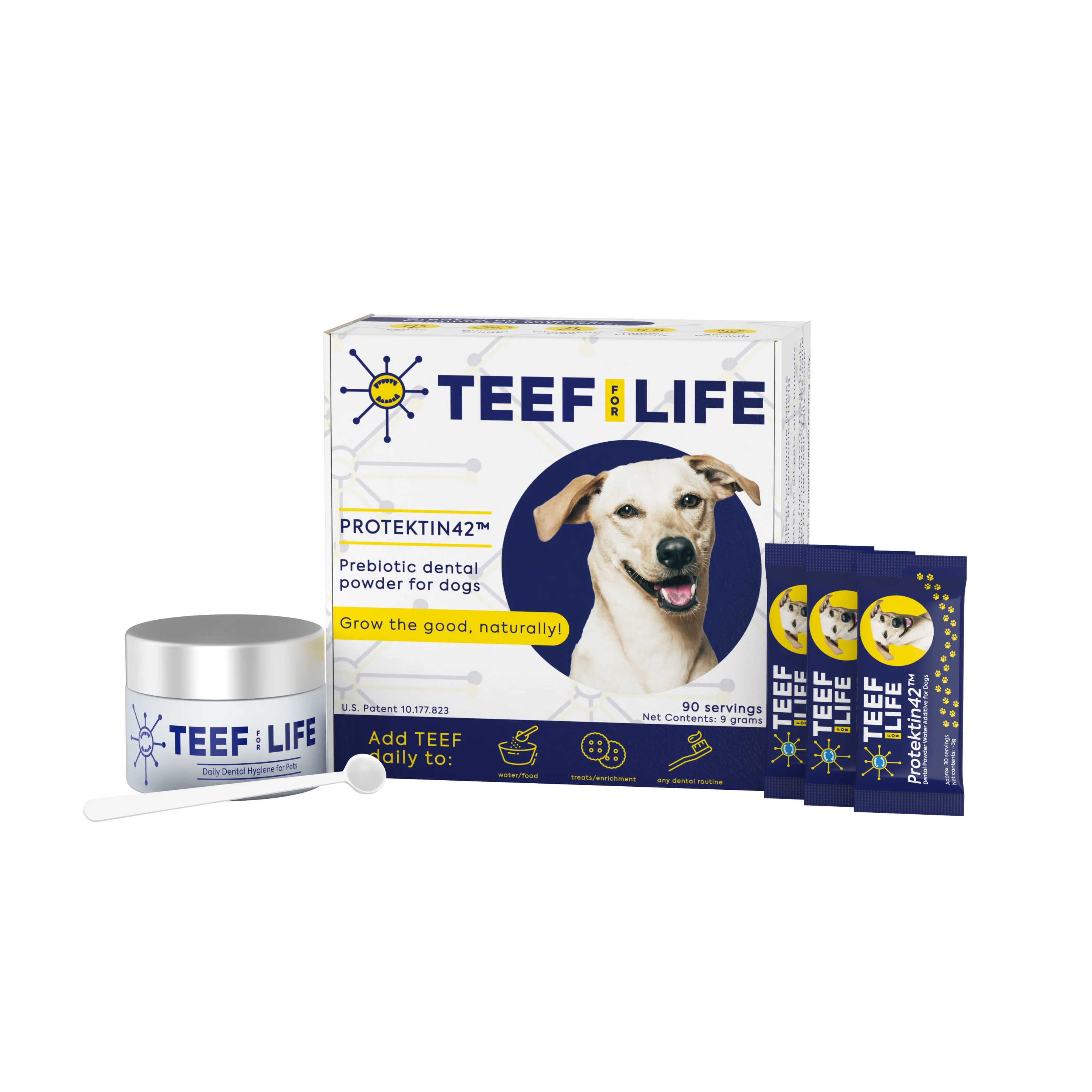 TEEF for Life Protektin42 Kit: Prebiotic Dental Powder for Dogs