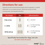 Vetoquinol Azodyl Kidney Support Probiotic Capsules for Dogs & Cats, 90 ct