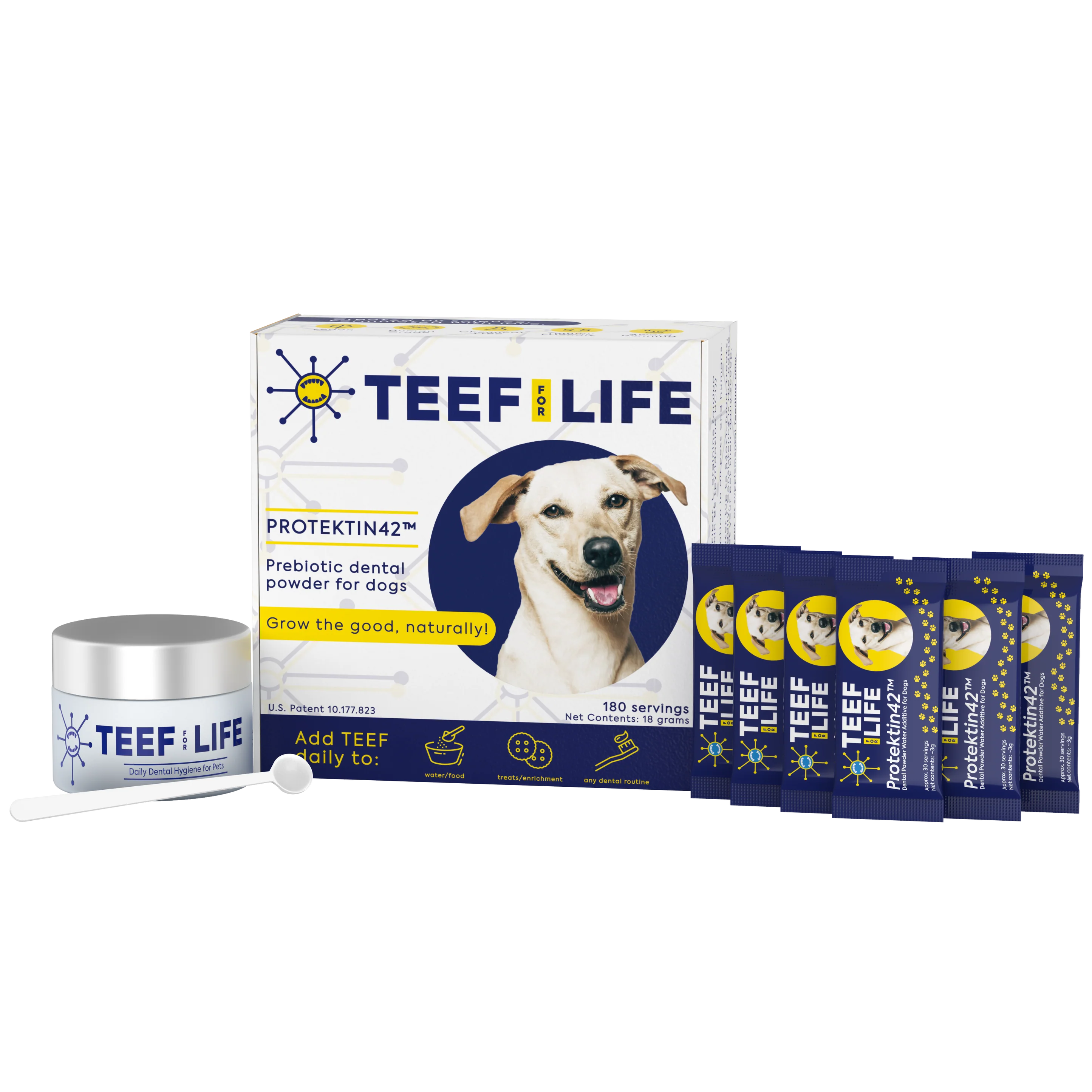 TEEF for Life Protektin42 Kit: Prebiotic Dental Powder for Dogs