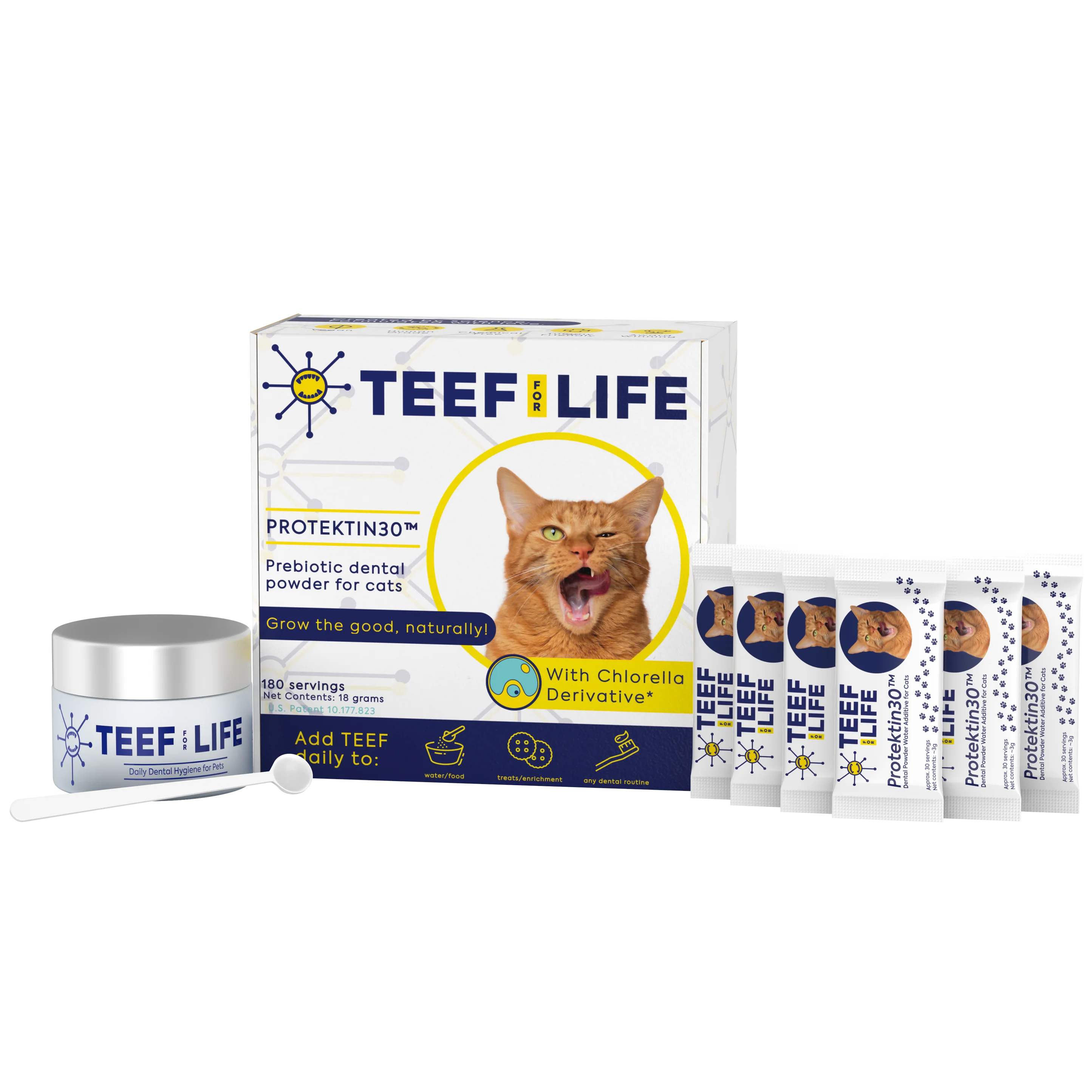 TEEF for Life Protektin30 Kit: Prebiotic Dental Powder for Cats