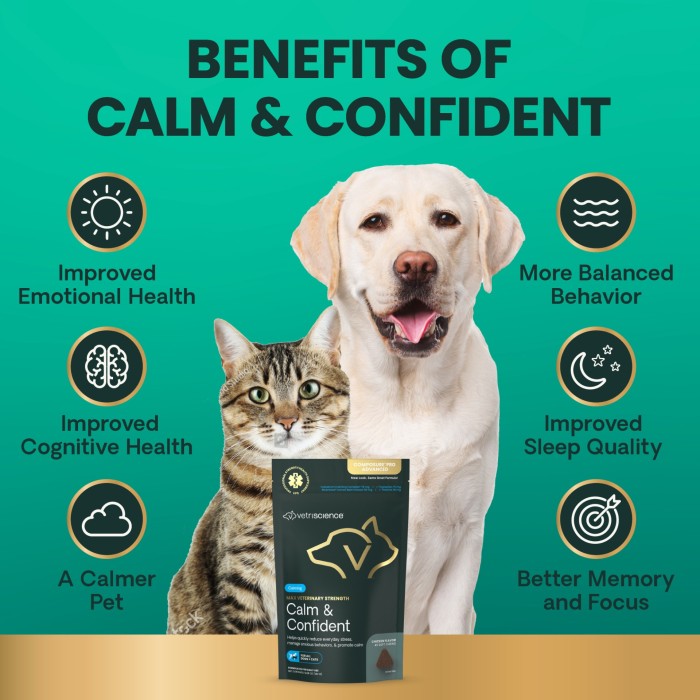 VetriScience Max Veterinary Strength Calm & Confident (Composure Pro Advanced) Soft Chew for Dogs & Cats, 45ct