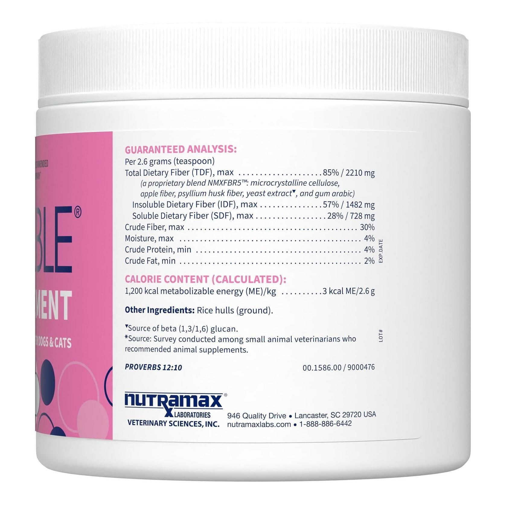 Nutramax Proviable 5-in-1 Fiber Powder with Prebiotics for Dogs & Cats, 200g