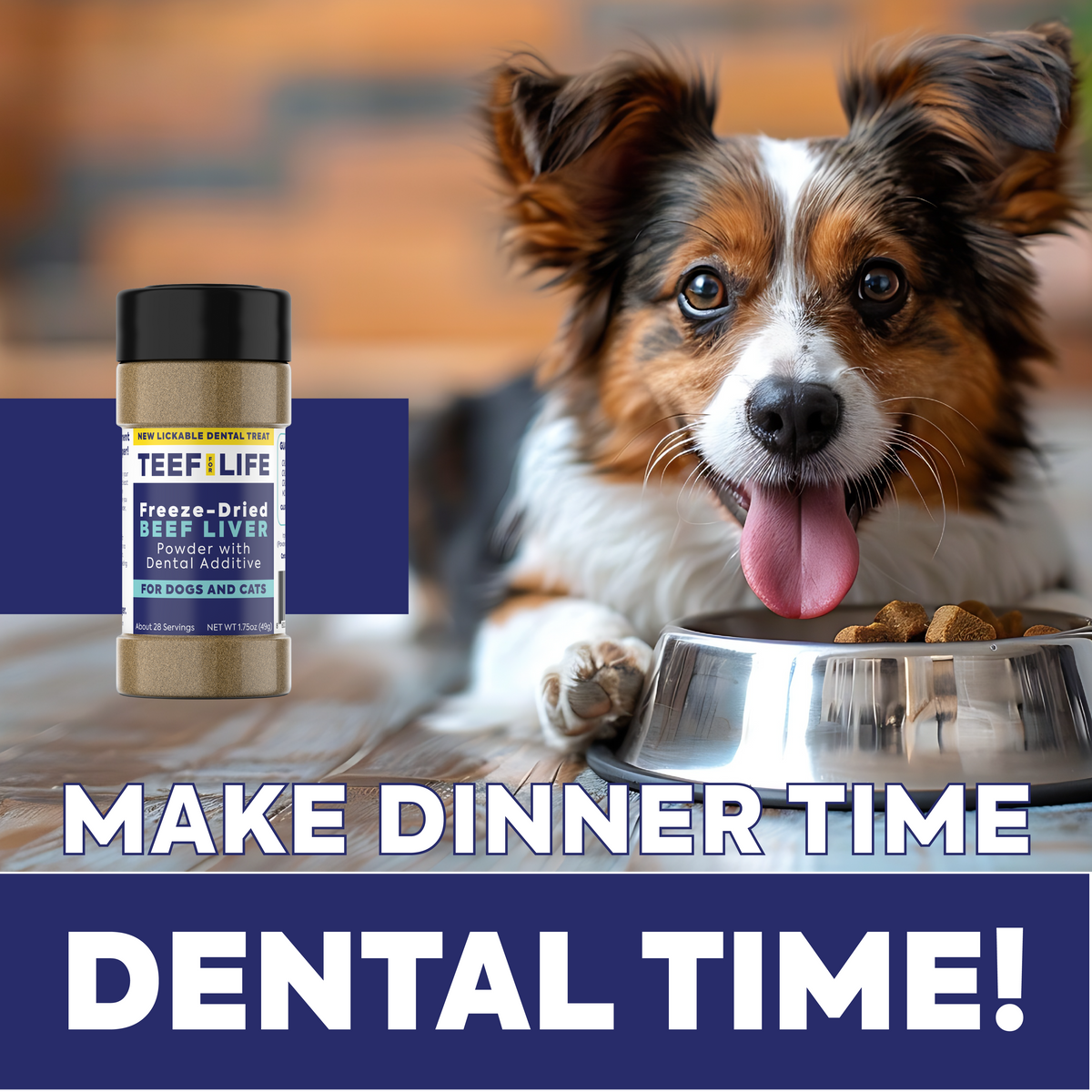 Lickable Dental Treat Powder - Prebiotic Dog and Cat Formula (Beef Liver or Salmon)