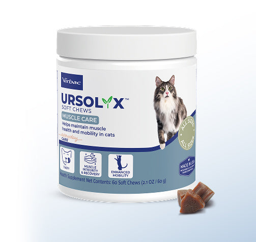 Virbac URSOLYX Muscle Care Soft Chews for Cats jar