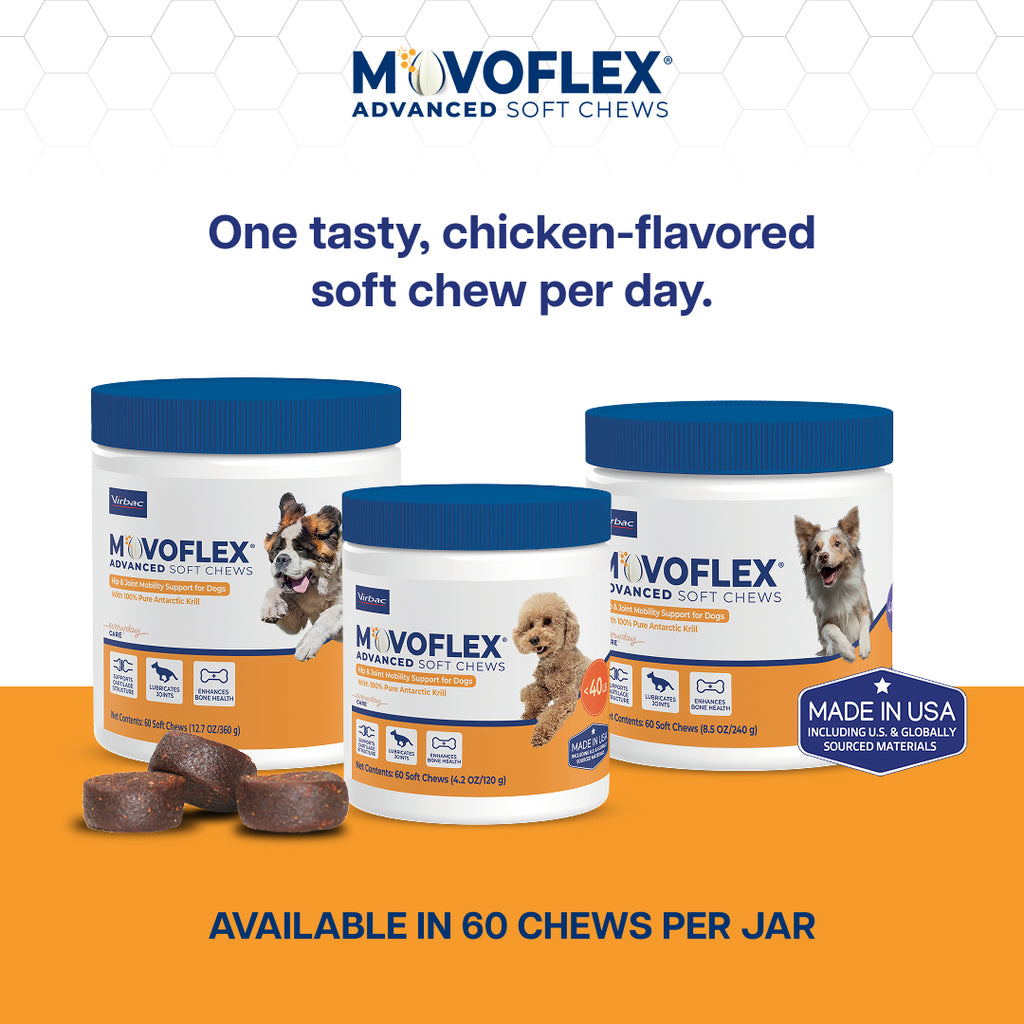 MovoFlex Advanced Joint Support Soft Chews for Dogs, 60ct