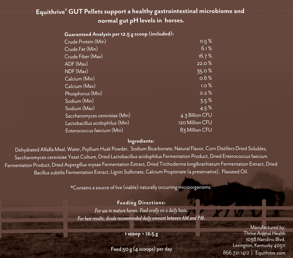 Equithrive Gut Digestive Support Pellets for Horses