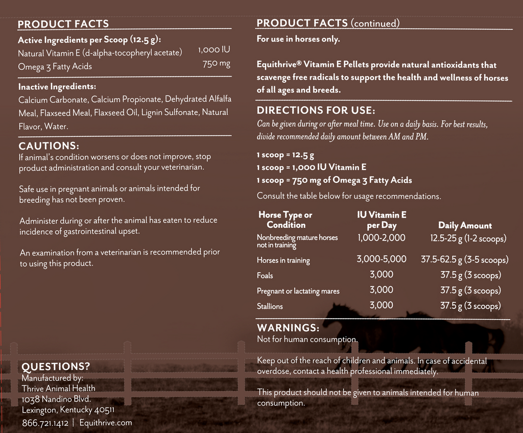 Equithrive Natural Vitamin E Pellets for Horses