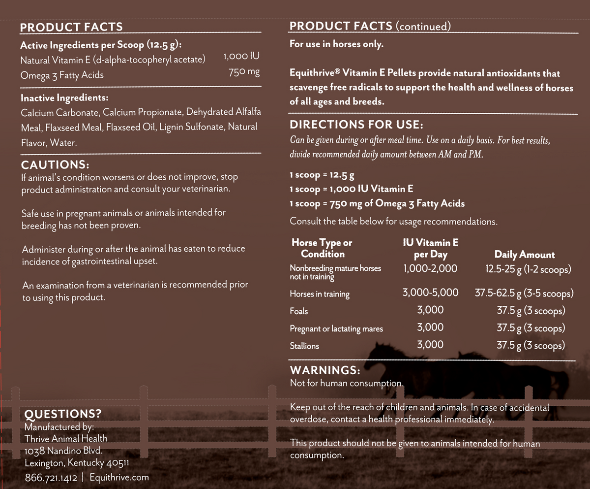 Equithrive Natural Vitamin E Pellets for Horses