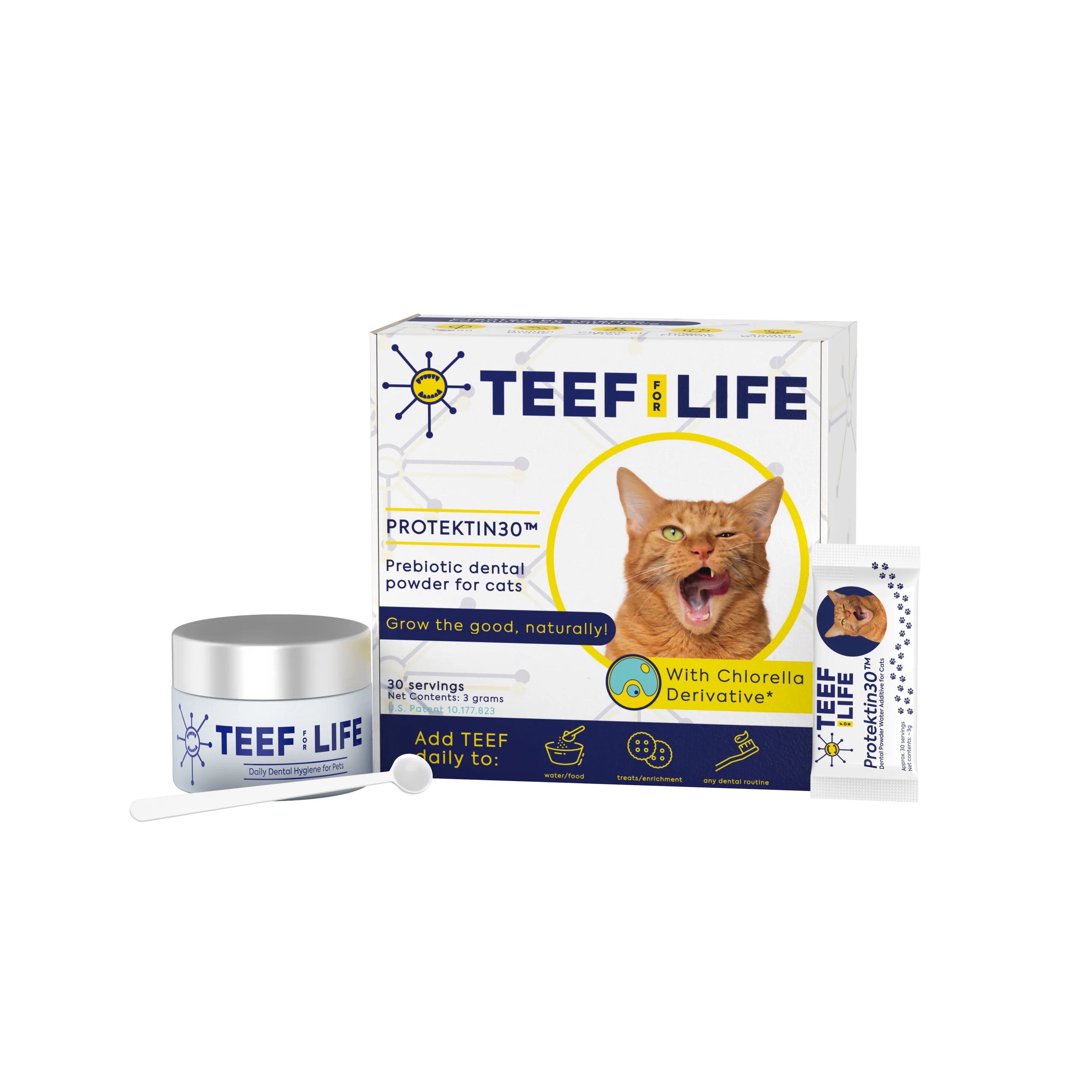 TEEF for Life Protektin30 Kit: Prebiotic Dental Powder for Cats