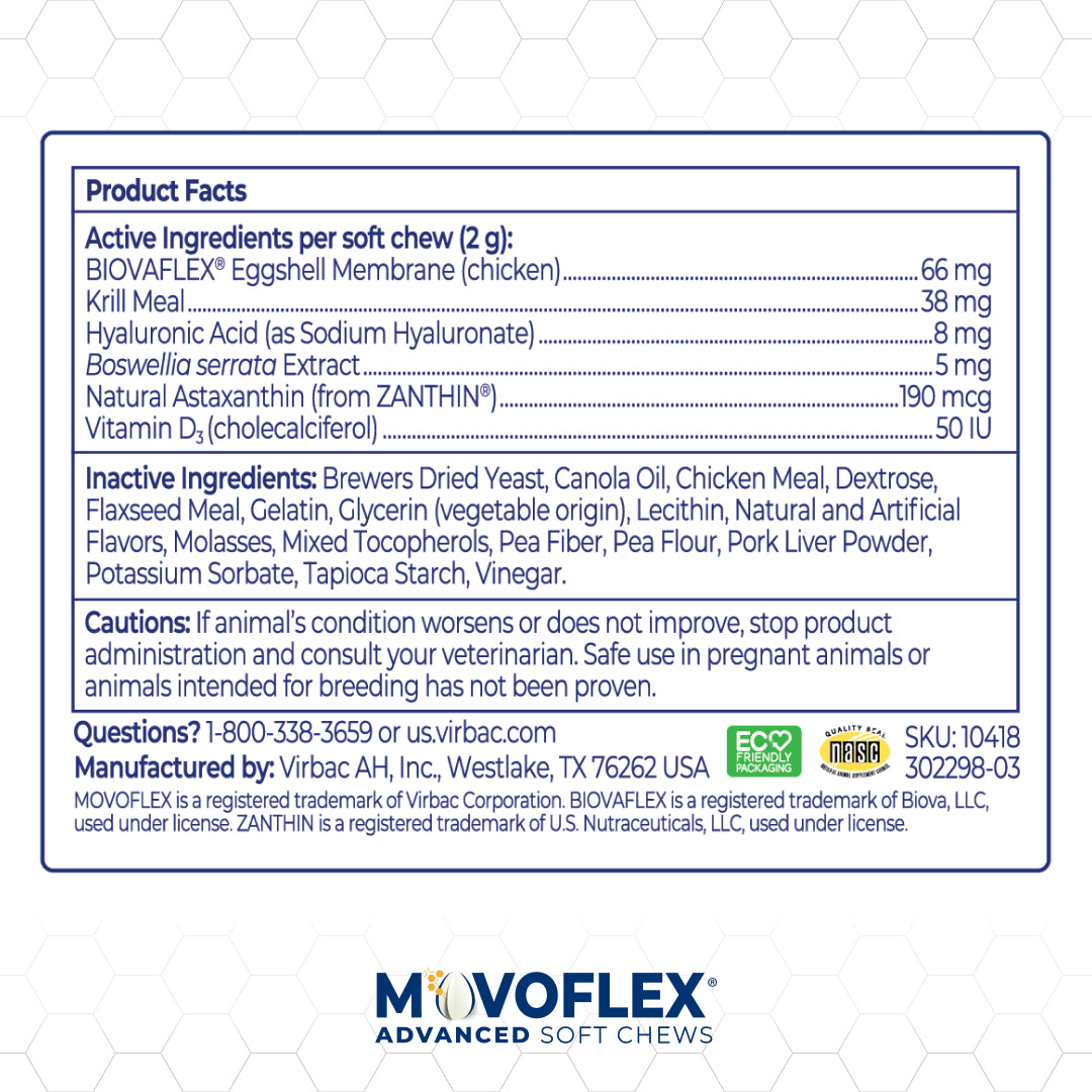 MovoFlex Advanced Joint Support Soft Chews for Dogs, 60ct