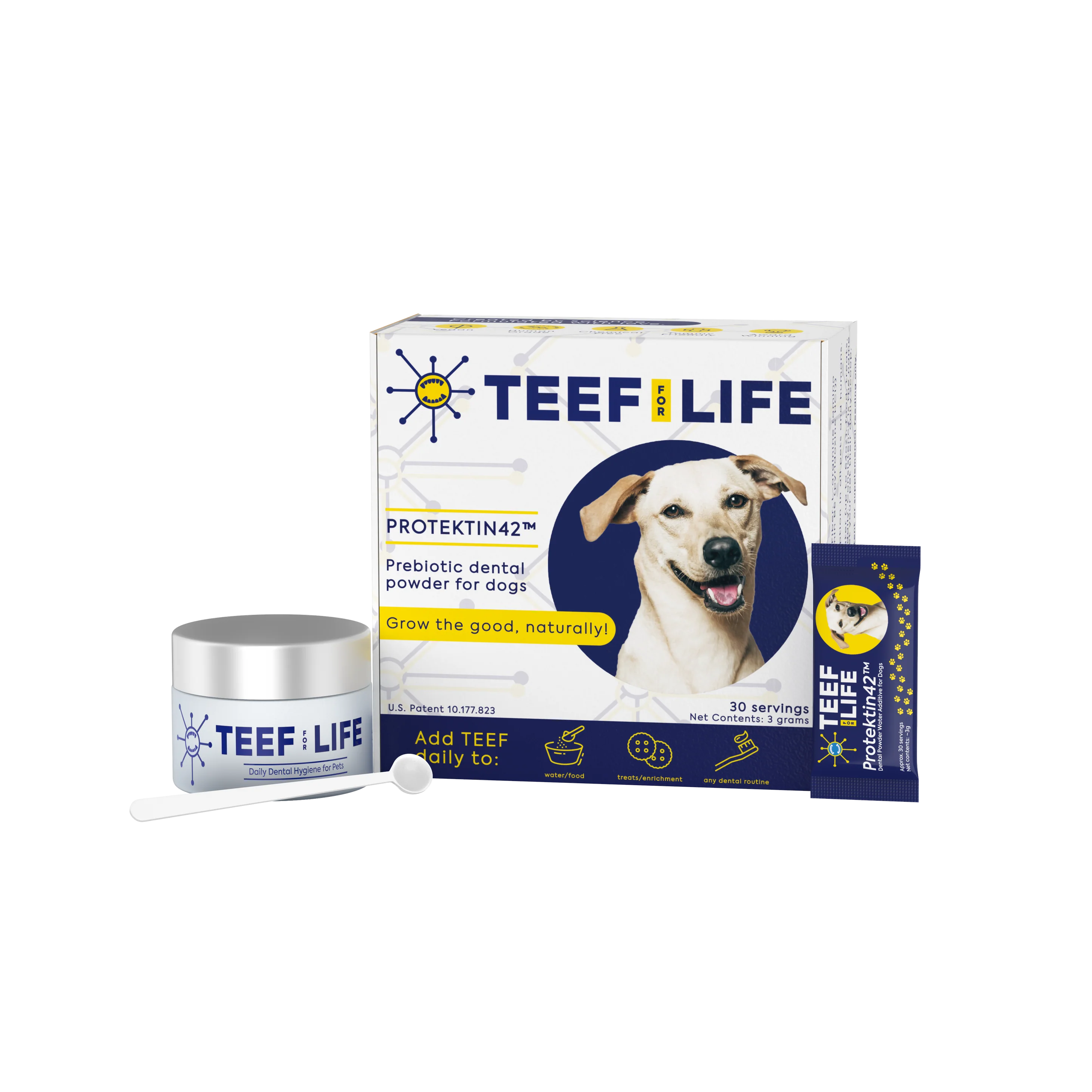 TEEF for Life Protektin42 Kit: Prebiotic Dental Powder for Dogs