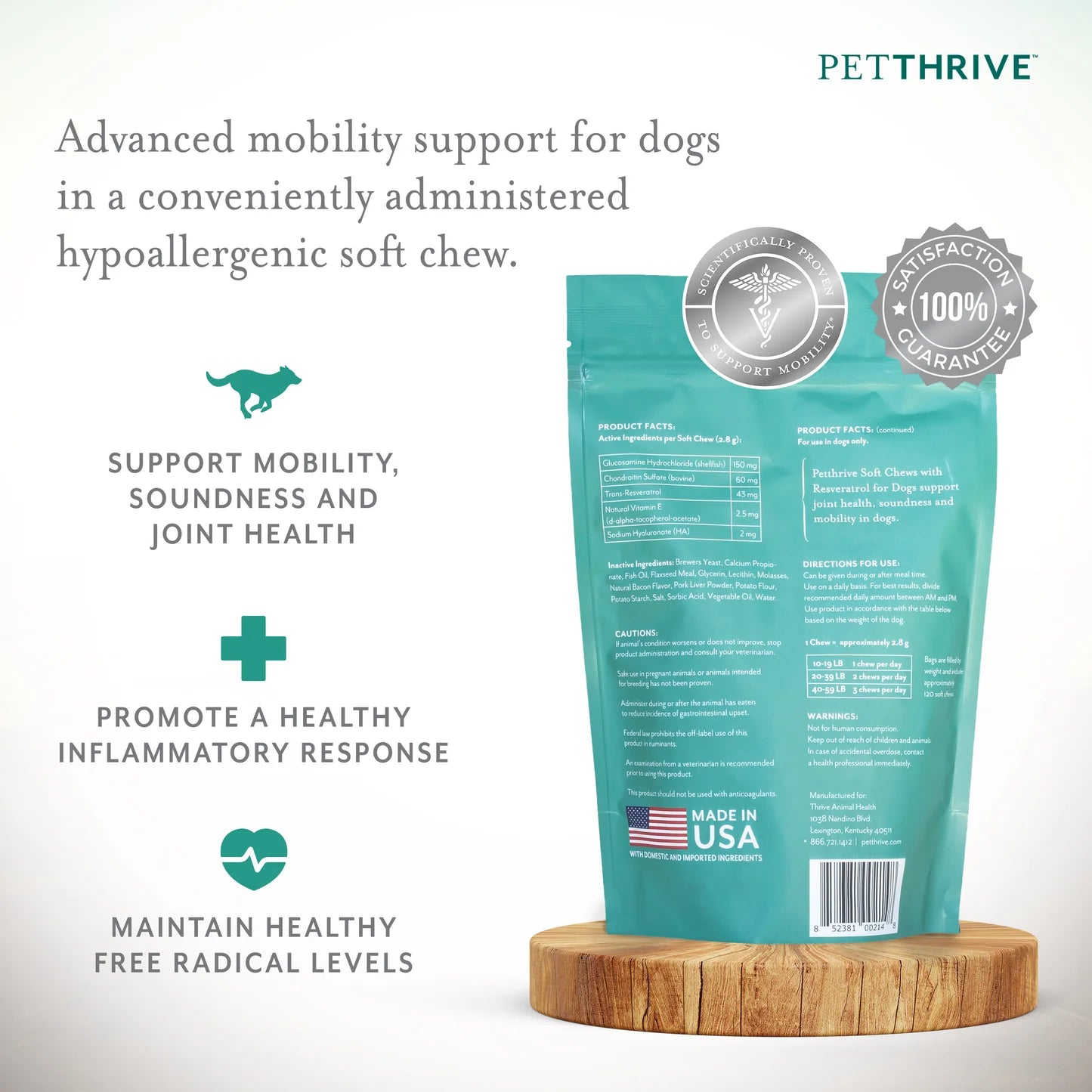 PetThrive Soft Chews with Resveratrol for Dogs
