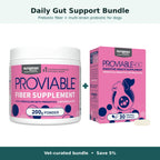 Daily Gut Support Bundle for Dogs: Nutramax Proviable 5-in-1 Fiber Powder plus Proviable-DC Probiotic Capsules