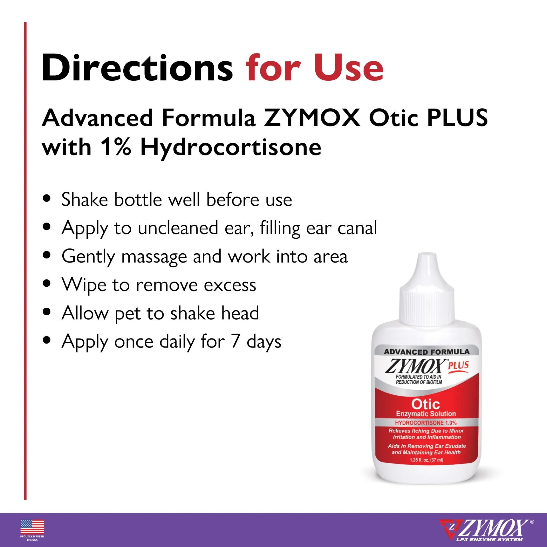 Advanced Formula Zymox Plus Otic with 1% Hydrocortisone, 1.25oz