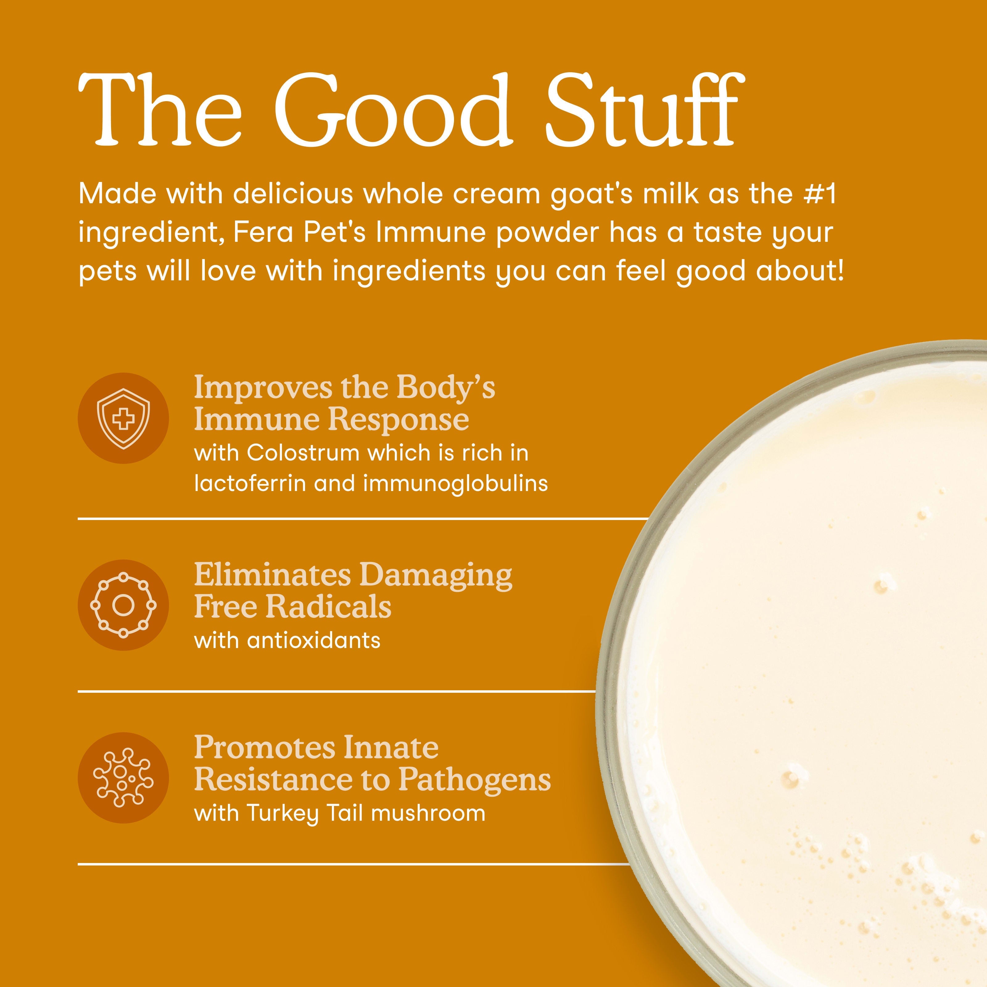 Fera Immune Goat Milk Topper detail