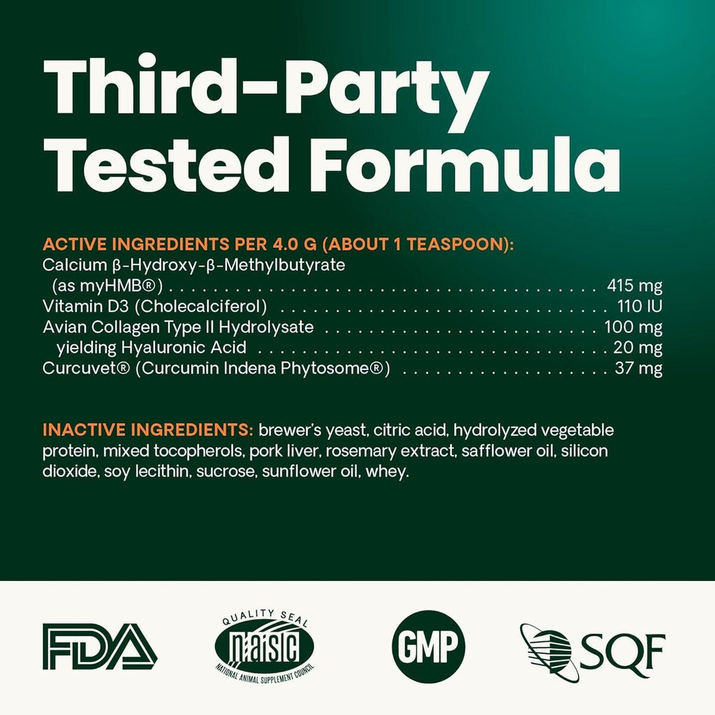 VetriScience HMB Healthy Muscle & Strength supplement facts and active ingredients