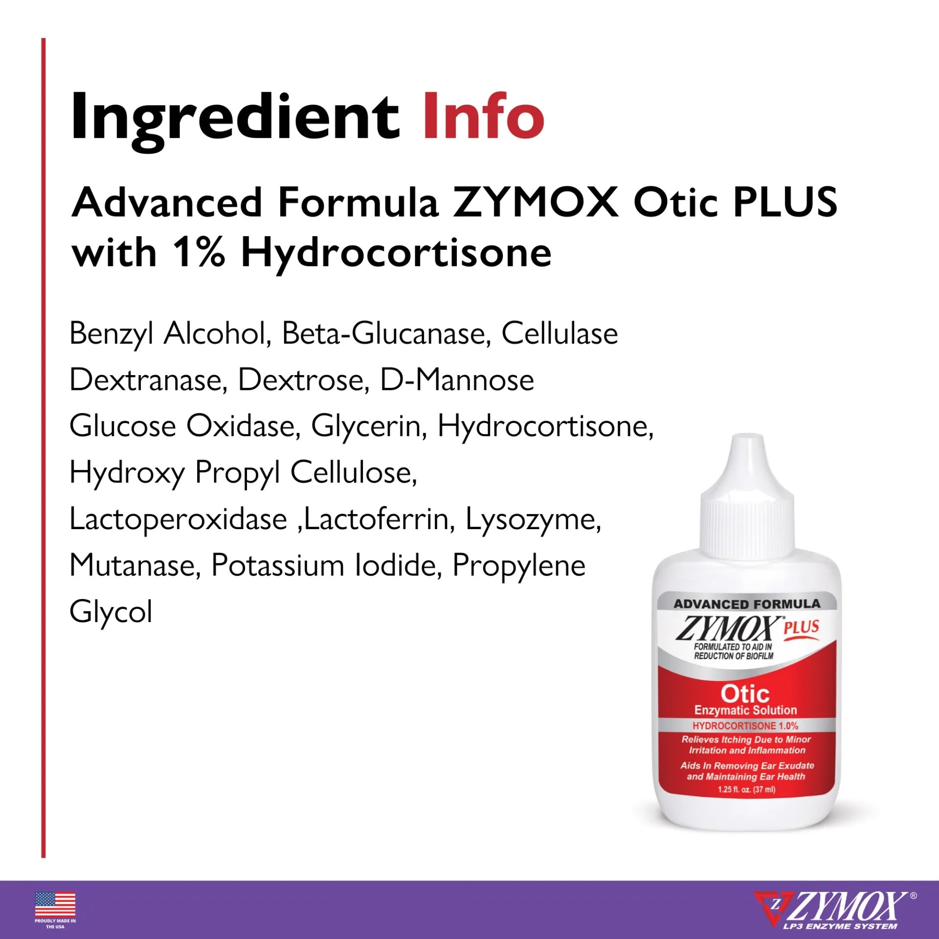 Advanced Formula Zymox Plus Otic with 1% Hydrocortisone, 1.25oz