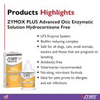 Zymox Plus Advanced Formula Otic Ear Solution, Hydrocortisone-Free, for Dogs & Cats, 1.25 oz